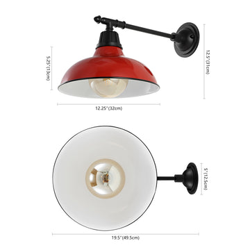 Wallace 12.25" Farmhouse Industrial Indoor/Outdoor Iron LED Victorian Arm Outdoor Sconce